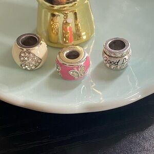 Brighton Jewelry Set of Three Charm Beads with Crystals